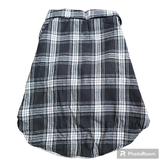 NWOT Black And White Plaid Winter/Fall/Spring XL Dog Polyester Coat With Snaps - Picture 2 of 7